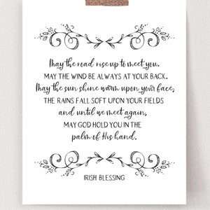 May the Road Rise Up to Meet You Print / Irish Blessing Wall Art  / Physical Print / Large Sizes Available