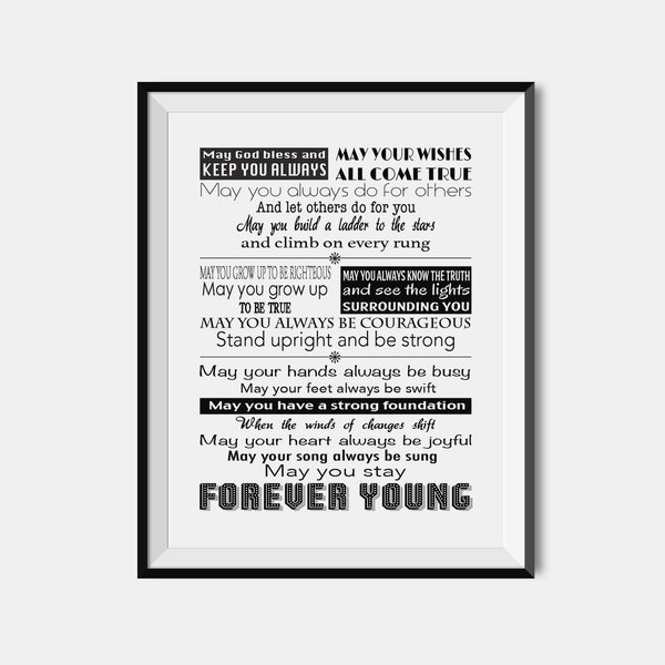 Forever Young Lyrics - Etsy