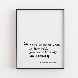 Charles Bukowski Print / Bukowski Quote / Large Sizes / Motivational Wall Art  / Typewriter Design / Physical Print