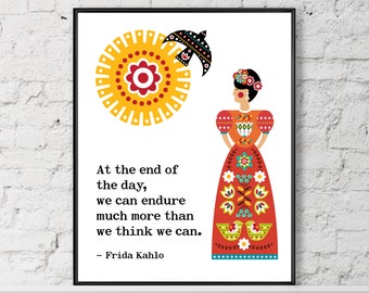 Frida Kahlo Quote Print / Inspirational Quote / Physical Print / Colorful Art