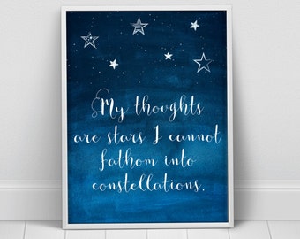 The Fault in Our Stars Quote Print / Romantic Wall Art /  Book Lover Gift / Giclee