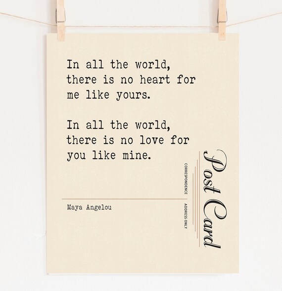 Maya Angelou Quote Print Literary Art Love Quote First Etsy