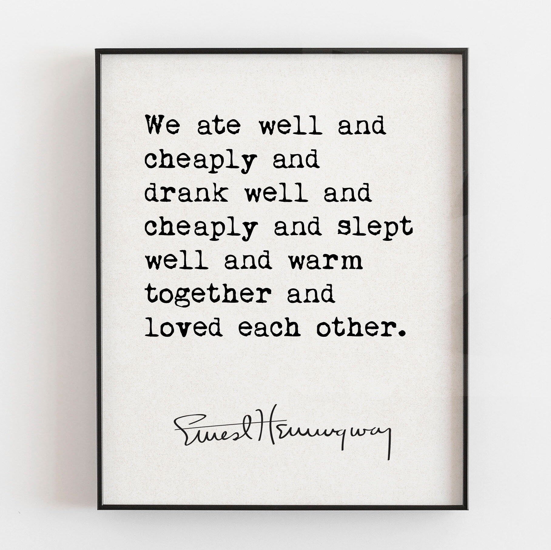 Ernest Hemingway amour citation / littéraire Art mural