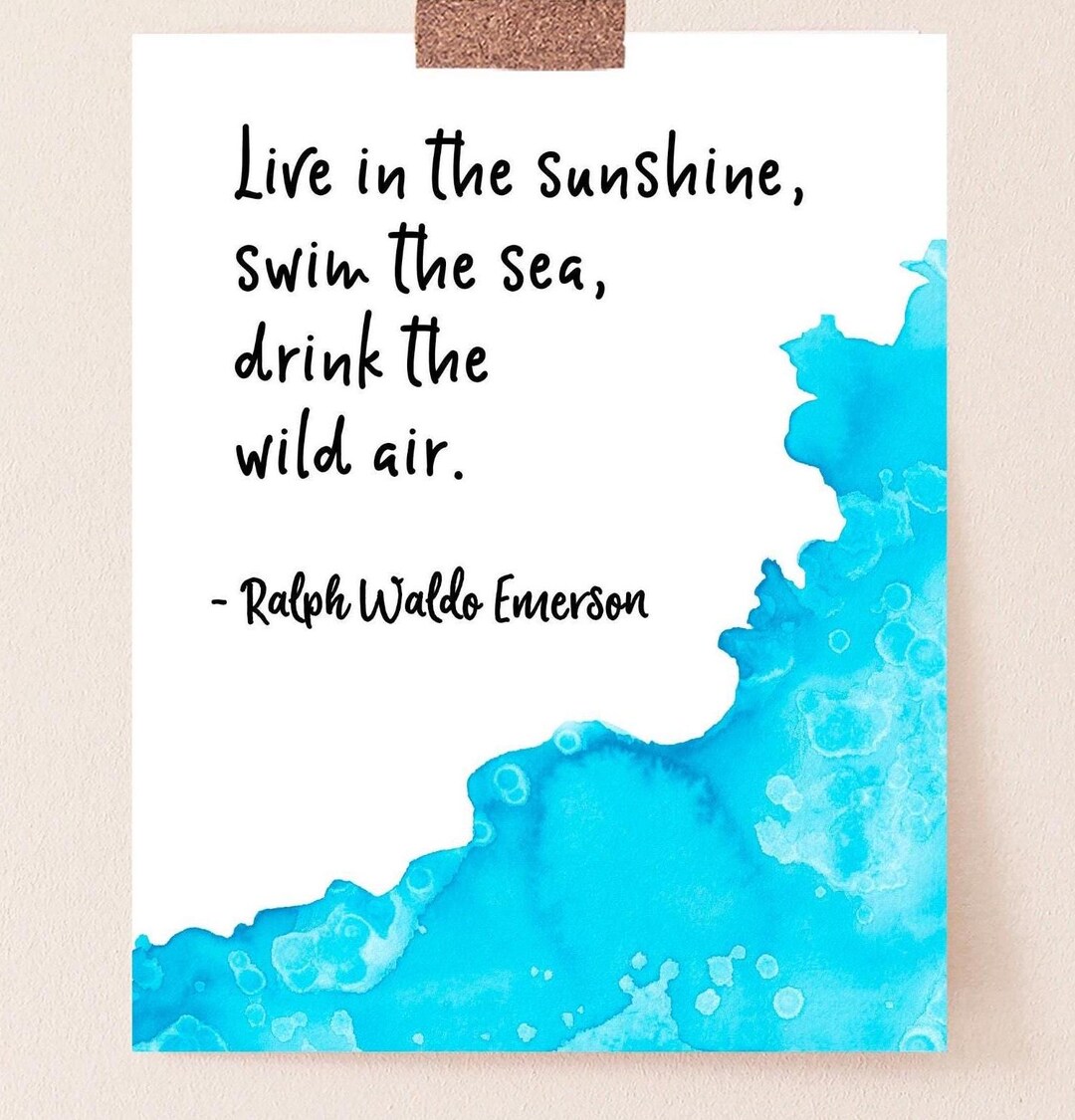 Ralph Waldo Emerson Quote Art Print / Live in the Sunshine ...