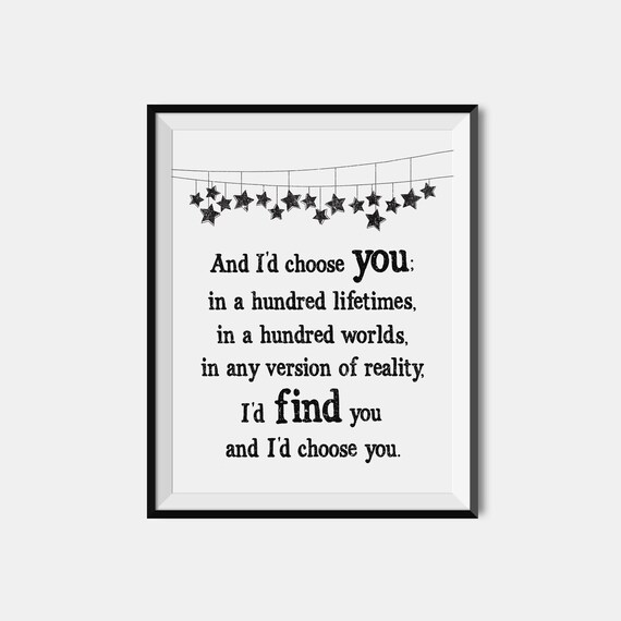 The Fault In Our Stars Quotes About Love The Fault In Our Stars Quote Print / Love Quote Wall Art / | Etsy