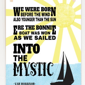 Van Morrison Print / Into the Mystic Lyric Poster / Wedding | Etsy