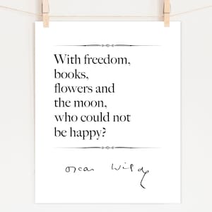 Oscar Wilde Literary Print / Literary Gift / Book Art / Book Lover Gift / Giclee image 1