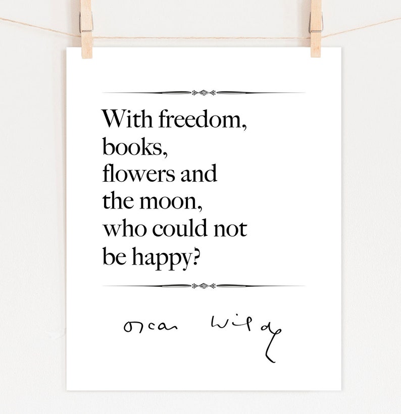 Oscar Wilde Literary Print / Literary Gift / Book Art / Book Lover Gift / Giclee image 1