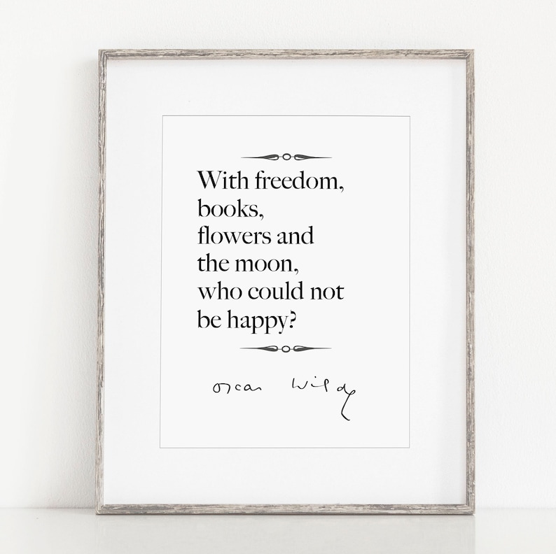 Oscar Wilde Literary Print / Literary Gift / Book Art / Book Lover Gift / Giclee image 3