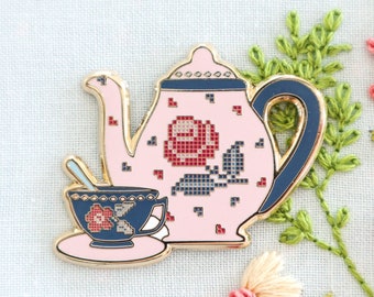 Needle Minder - Roses Tea Set - Flamingo Toes - FT8306