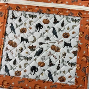 Halloween Project Bag - Vinyl Project Bag - Cross Stitch Project Bag