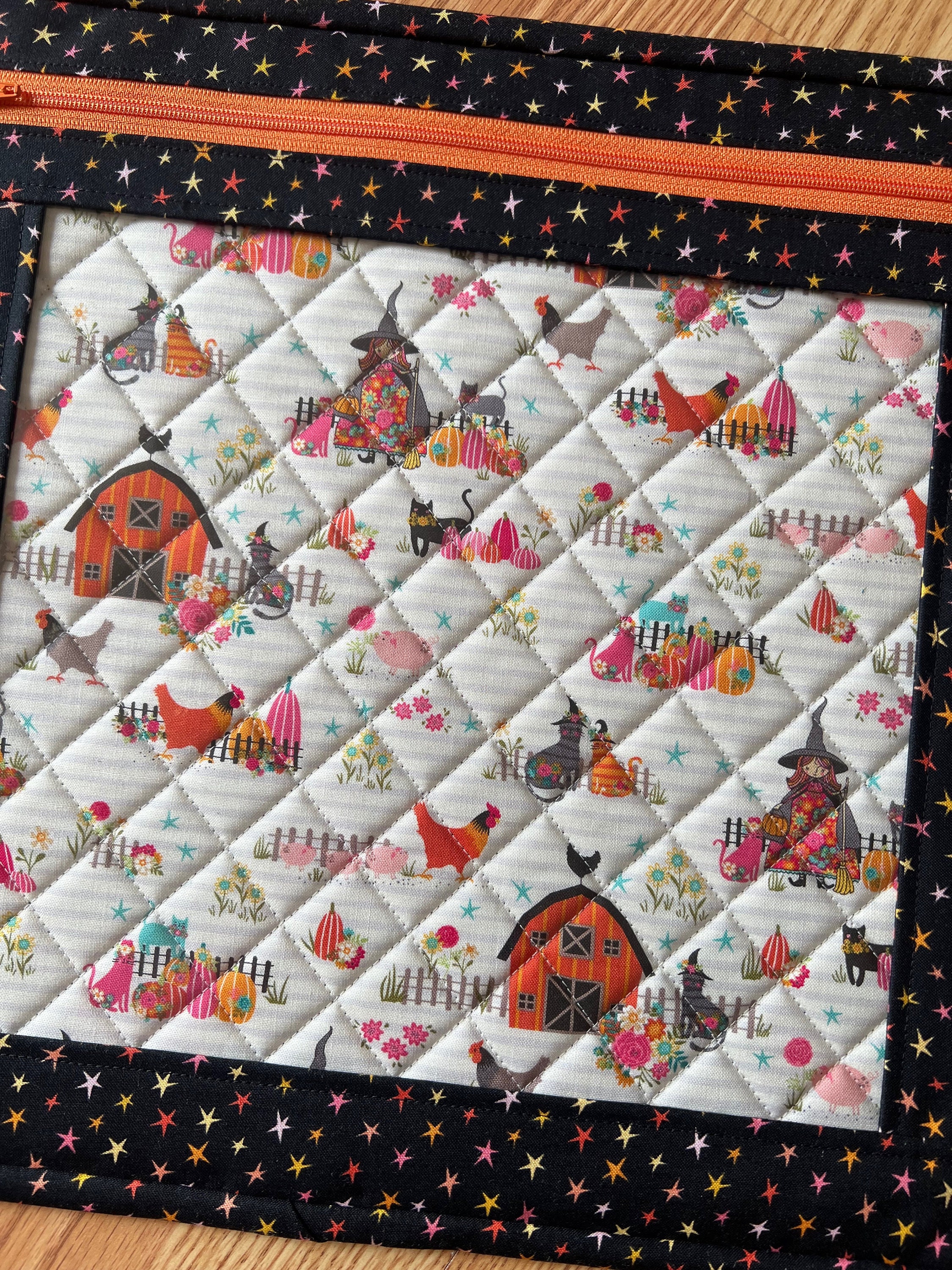 Vinyl Cross Stitch Project Bag - WIP Project Bag - Vinyl Bag - Project Bag