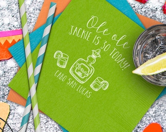 Fiesta Party Napkins | Birthday and Bachelorette Parties, Cinco de mayo, Margarita Cocktail Napkin