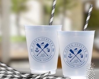 Nautical Party Cups | Boating Party Cups | Personalized Plastic Cups | Custom Party Cups | Monogram Cups | Party Cups