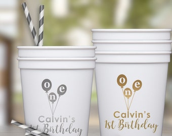 1st Birthday Balloon Party Cups