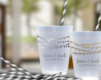 Wedding String of Lights Frosted Party Cups