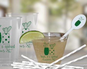 Cactus Party | Disposable Clear Cups | Birthdays, Weddings, Engagement Bridal Parties and Baby Showers | social graces and Co