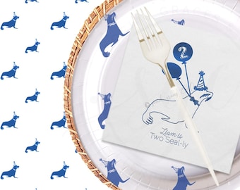 Paper Plates; Sea Life Seal Pattern Tableware Party Decor