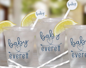 Personalized Baby Shower Cups | Customizable Clear Disposable Cups | social graces Co