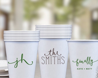 Personalized Cups | Monogram Cups | Wedding Party Cups | Paper Wedding Cups | Party Cups | Coffee Cups