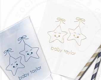 Baby Shower Cups or Napkins, Twinkle Stars