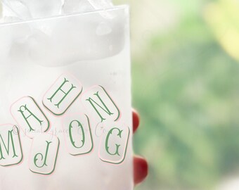 Mahjong Printed Party Supplies, Shatterproof Frosted Cups