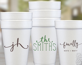 Personalized Custom Designed Beach Wedding Party Foam To Go Cups