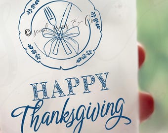 Happy Thanksgiving Printed Party Cups