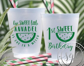 Personalized Watermelon Party Printed Frosted Cups