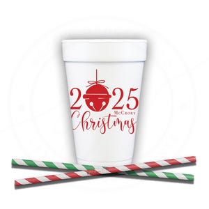 2025 Christmas Party | Customizable Foam Cups | Celebrate Family Holiday | social graces Co