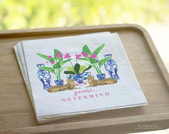 Mahjong Cocktail Napkins, Personalized with Ink or Foil Imprint