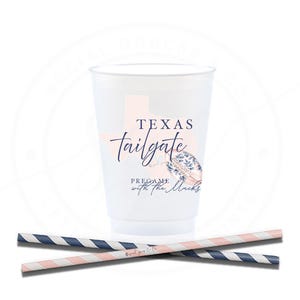 Personalized Texas Football Party Cups: Frosted Shatterproof Tailgate Cups