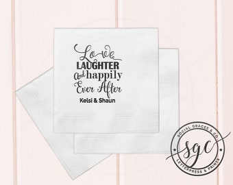 Personalized Letterpress Foil Wedding Napkins