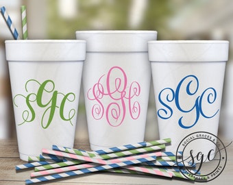 Monogrammed Foam Cups
