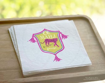 Mahjong Cocktail Napkins, Personalized with Ink or Foil Imprint