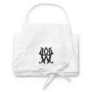Embroidered Interlocking Duogram Monogram Apron