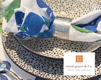 Watercolor Blueberries Napkins, Cloth Napkin, Placemat or Hostess Tea Towel
