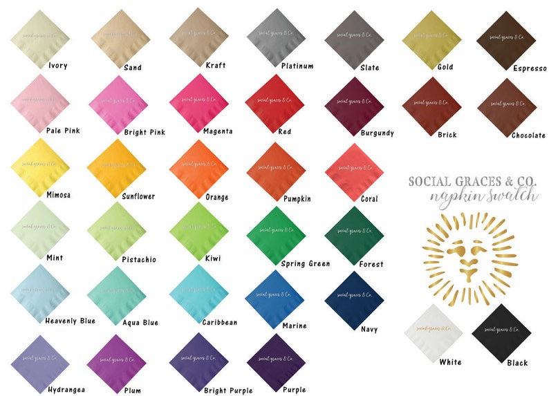 Wedding social graces and Co Engagement Bridal Parties or Baby Shower Customizable Cocktail Napkins Birthday Hawaiian Luau