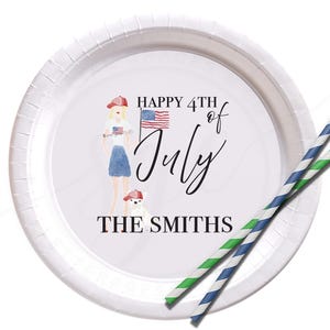 Printed Paper Plates, Independence Day Party 4th of July Theme, Plates or Napkins