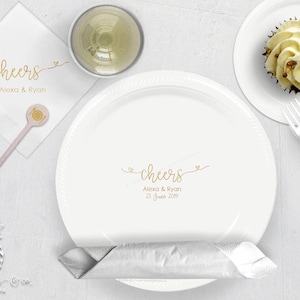 Cheers Wedding Plates: Customizable Party Decor