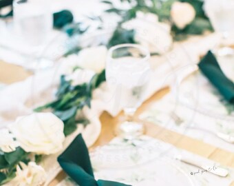 Watercolor Floral Paper Placemats: Wedding Party, Bridal or Baby Shower Tablescape Decor