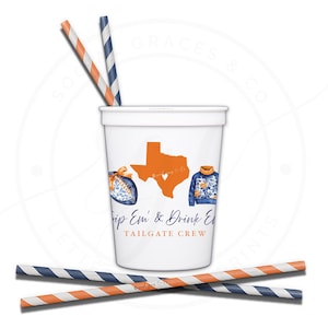 Texas Football Party Cups: Game Day Tailgating Favors