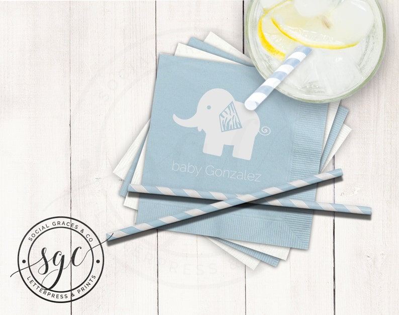Safari Baby Shower Elephant Napkins