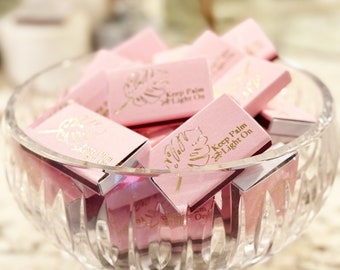 Foil Stamped Matchboxes: Watercolor Palm, Personalized Party Favors