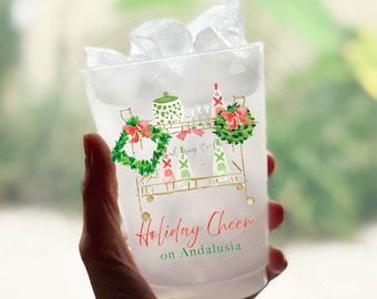 Christmas Holiday Bar Cart Party Cups