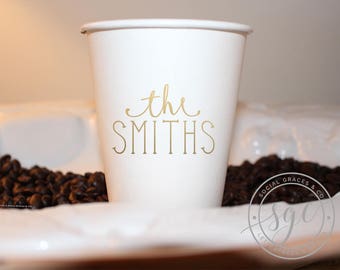 Mr and Mrs Wedding | Customizable Paper Cups | social graces and Co