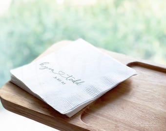Newlywed, Engaged Wedding Heart Napkins