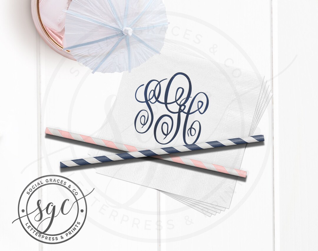 Personalized Napkins, Classic Script Monogram Napkin - Etsy