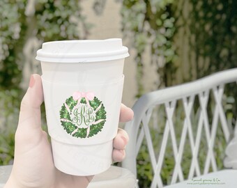 Christmas Paper Coffee or Cocoa Cup Sleeves