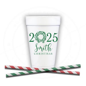 2025 Christmas Party | Customizable Foam Cups | Celebrate Family Holiday | social graces Co